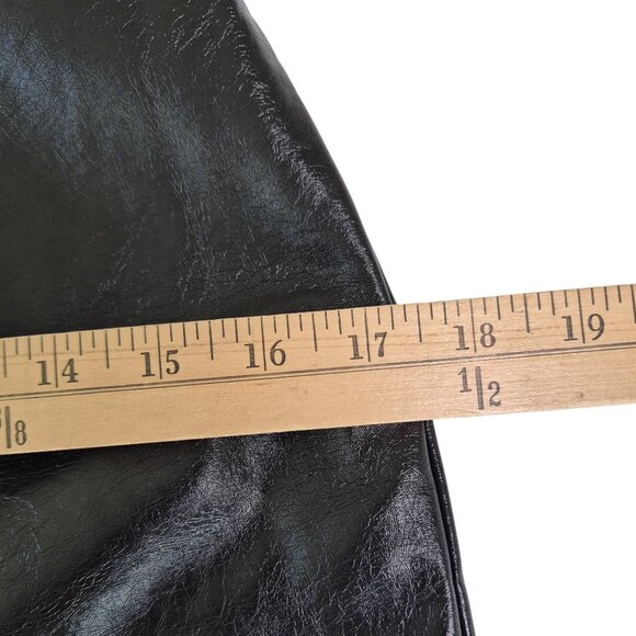 Forever 21Black Faux Leather Mini Skirt Sz Med Lined NWT Whimsygoth Edgy Rocker - Picture 7 of 8